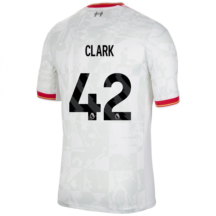 Niño Camiseta Bobby Clark #42 Blanco Rojo Negro Equipación Tercera 2024/25 La Camisa México