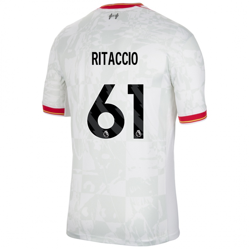 Niño Camiseta Matteo Ritaccio #61 Blanco Rojo Negro Equipación Tercera 2024/25 La Camisa México