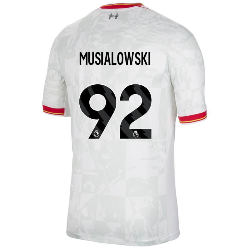 Niño Camiseta Mateusz Musialowski #92 Blanco Rojo Negro Equipación Tercera 2024/25 La Camisa México