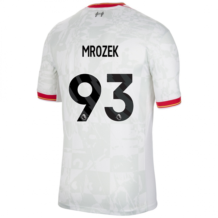 Niño Camiseta Fabian Mrozek #93 Blanco Rojo Negro Equipación Tercera 2024/25 La Camisa México