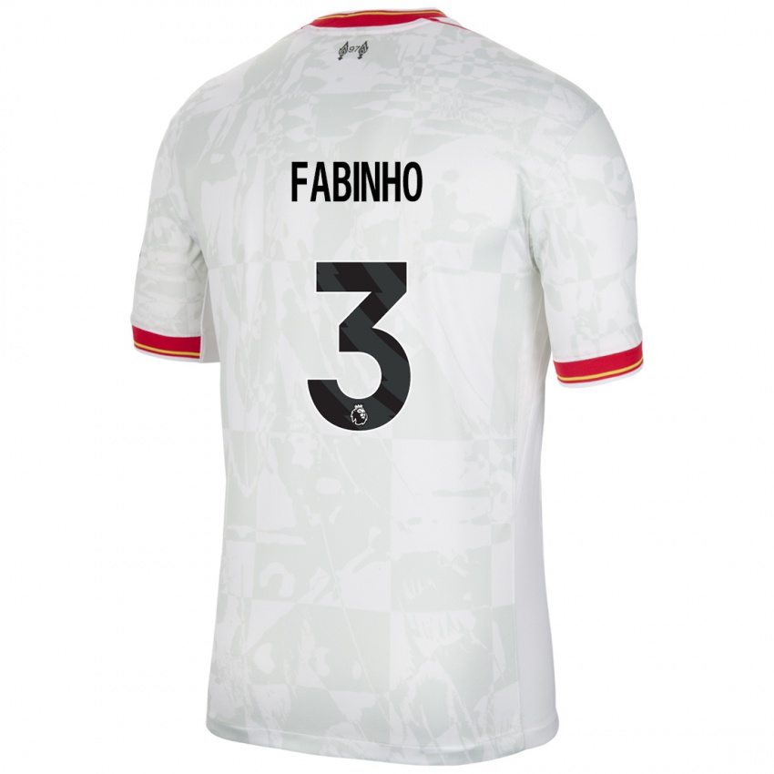 Niño Camiseta Fabinho #3 Blanco Rojo Negro Equipación Tercera 2024/25 La Camisa México