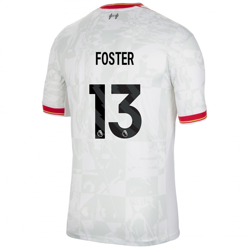 Niño Camiseta Rylee Foster #13 Blanco Rojo Negro Equipación Tercera 2024/25 La Camisa México