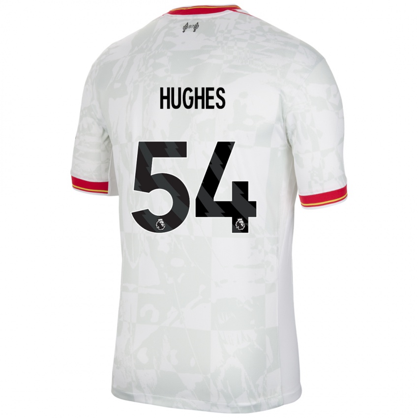 Niño Camiseta Liam Hughes #54 Blanco Rojo Negro Equipación Tercera 2024/25 La Camisa México