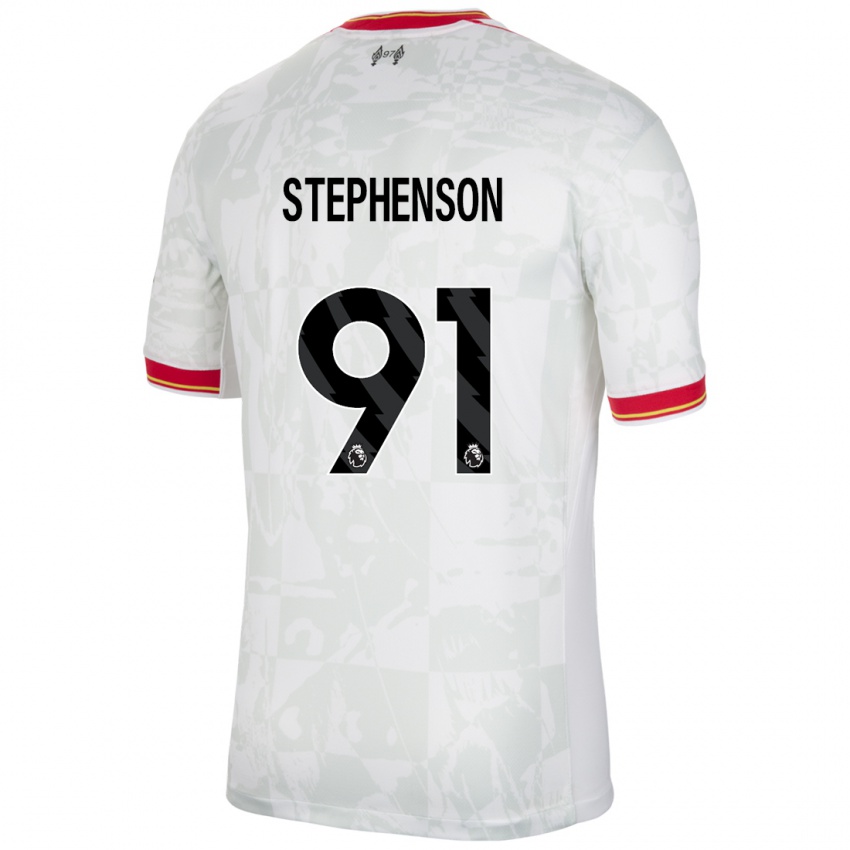 Niño Camiseta Luca Stephenson #91 Blanco Rojo Negro Equipación Tercera 2024/25 La Camisa México