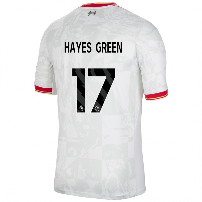 Niño Camiseta Charlie Hayes-Green #17 Blanco Rojo Negro Equipación Tercera 2024/25 La Camisa México