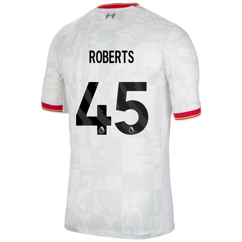 Niño Camiseta Iwan Roberts #45 Blanco Rojo Negro Equipación Tercera 2024/25 La Camisa México