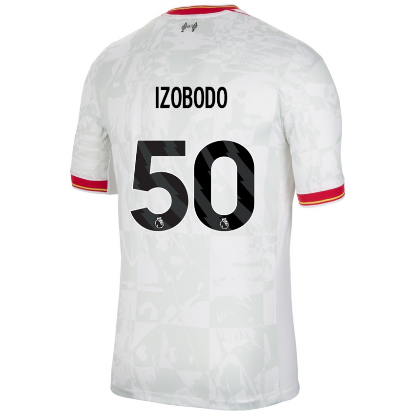 Niño Camiseta Elijah Izobodo John #50 Blanco Rojo Negro Equipación Tercera 2024/25 La Camisa México