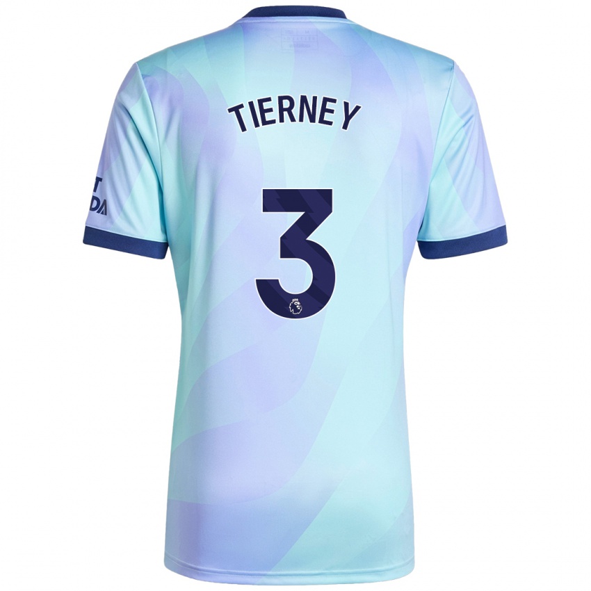 Niño Camiseta Kieran Tierney #3 Agua Equipación Tercera 2024/25 La Camisa México