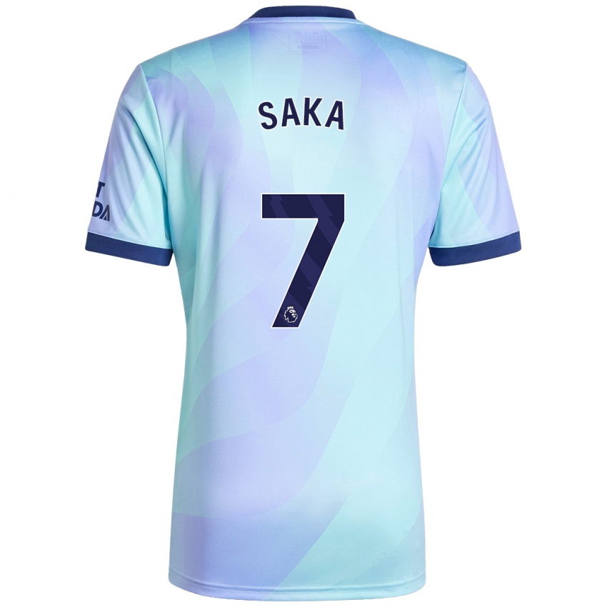 Niño Camiseta Bukayo Saka #7 Agua Equipación Tercera 2024/25 La Camisa México