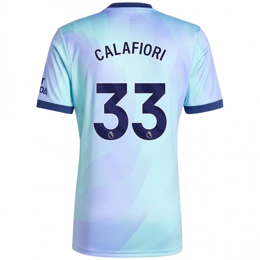 Niño Camiseta Riccardo Calafiori #33 Agua Equipación Tercera 2024/25 La Camisa México