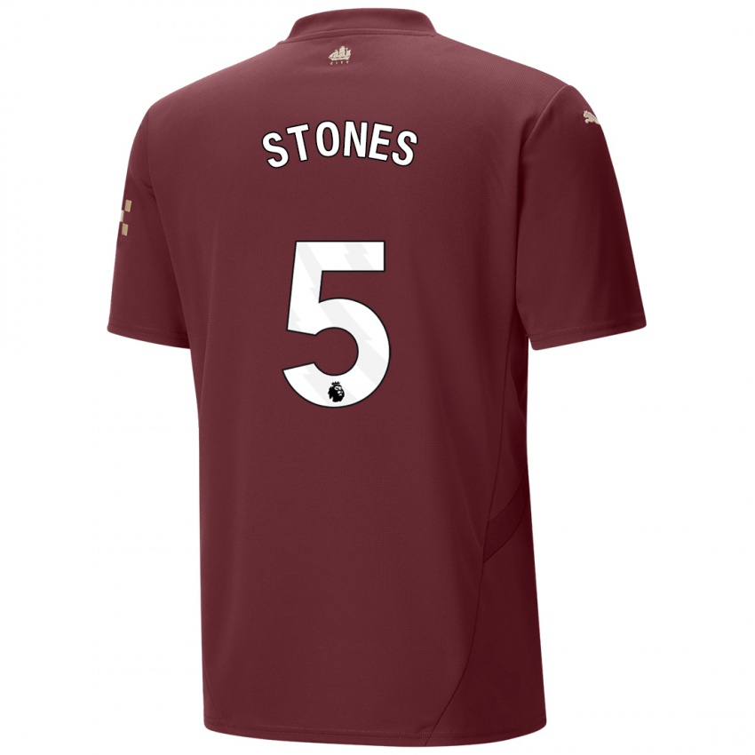 Niño Camiseta John Stones #5 Granate Equipación Tercera 2024/25 La Camisa México