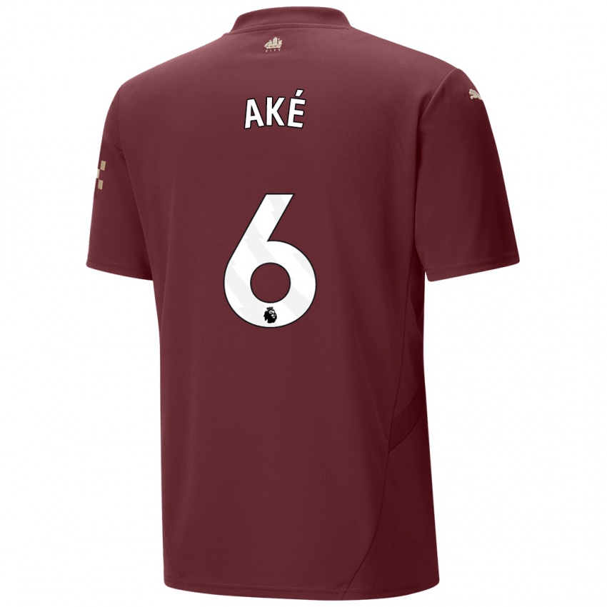 Niño Camiseta Nathan Ake #6 Granate Equipación Tercera 2024/25 La Camisa México