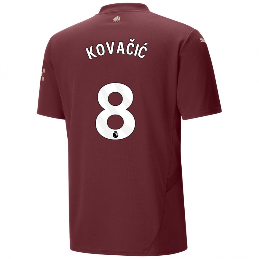 Niño Camiseta Mateo Kovacic #8 Granate Equipación Tercera 2024/25 La Camisa México