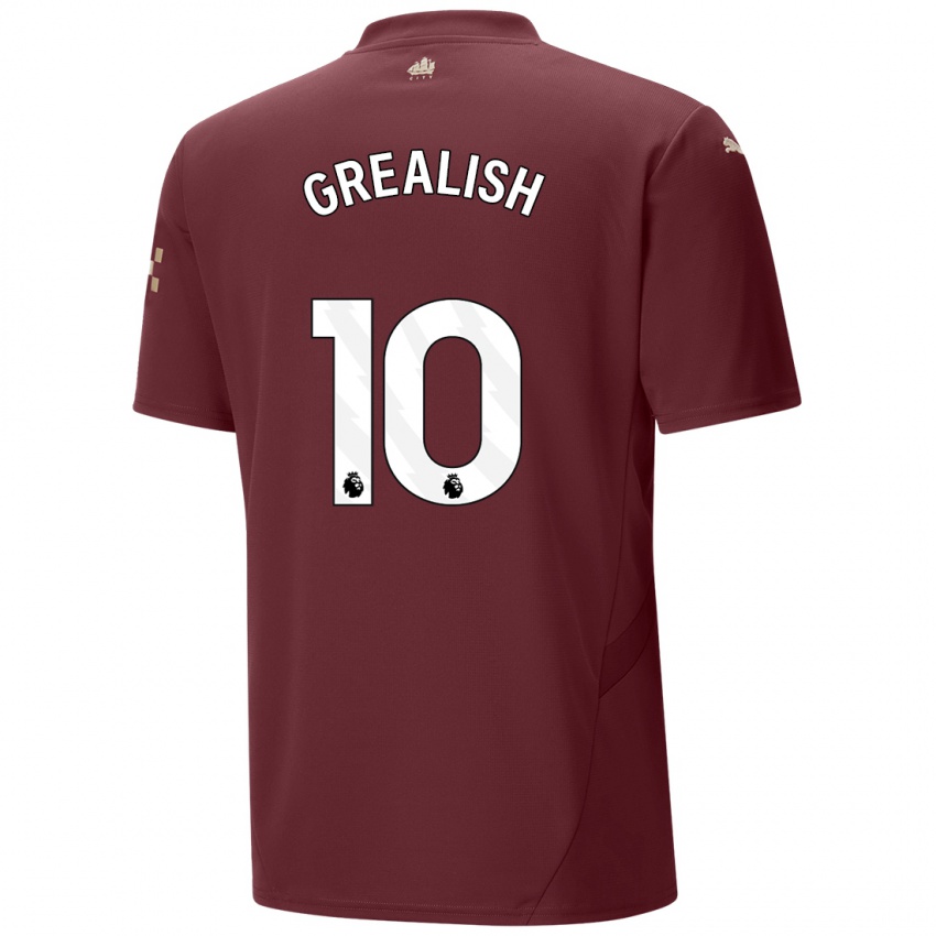 Niño Camiseta Jack Grealish #10 Granate Equipación Tercera 2024/25 La Camisa México