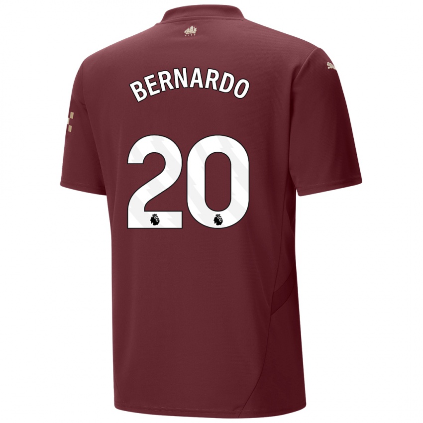 Niño Camiseta Bernardo Silva #20 Granate Equipación Tercera 2024/25 La Camisa México