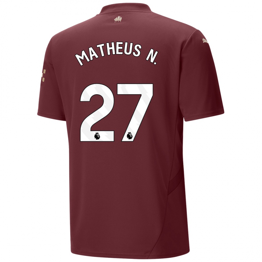 Niño Camiseta Matheus Nunes #27 Granate Equipación Tercera 2024/25 La Camisa México