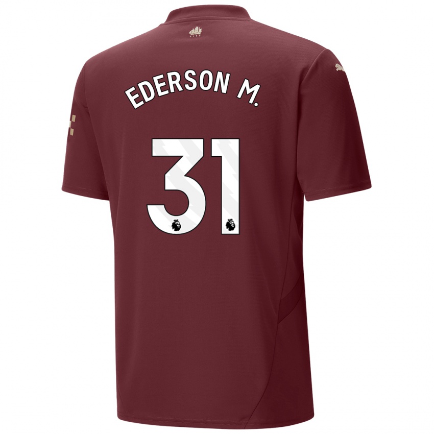 Niño Camiseta Ederson Moraes #31 Granate Equipación Tercera 2024/25 La Camisa México