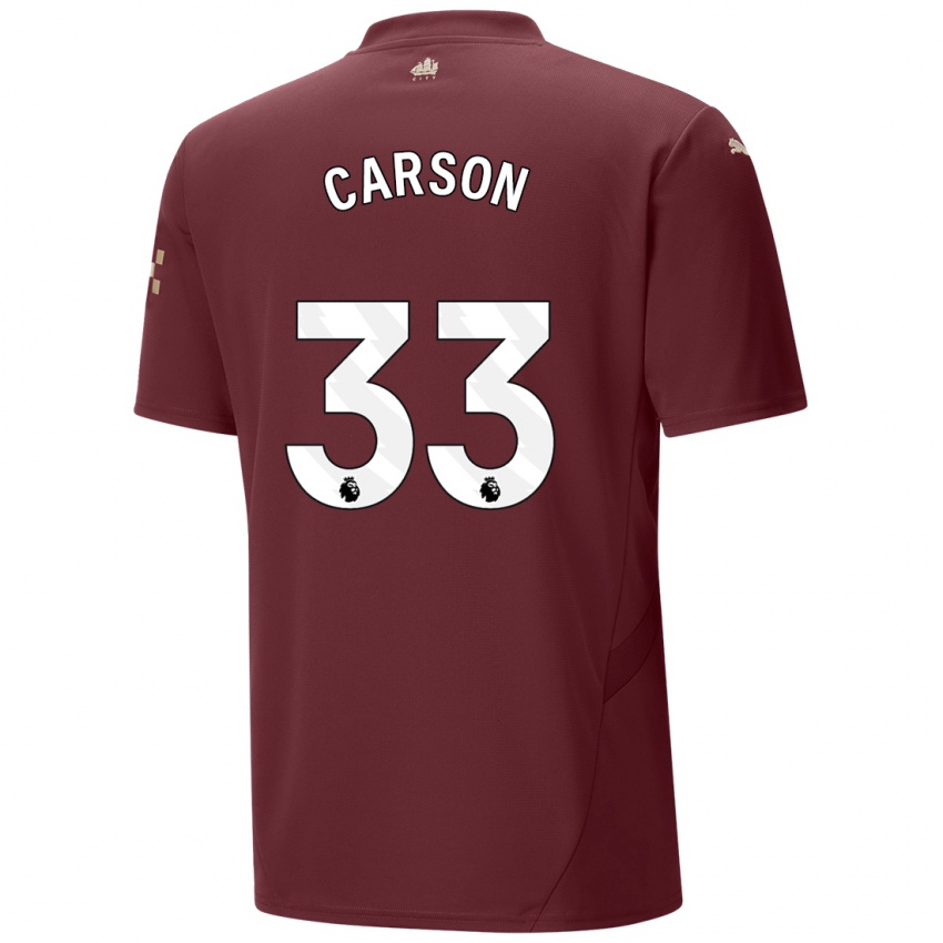 Niño Camiseta Scott Carson #33 Granate Equipación Tercera 2024/25 La Camisa México