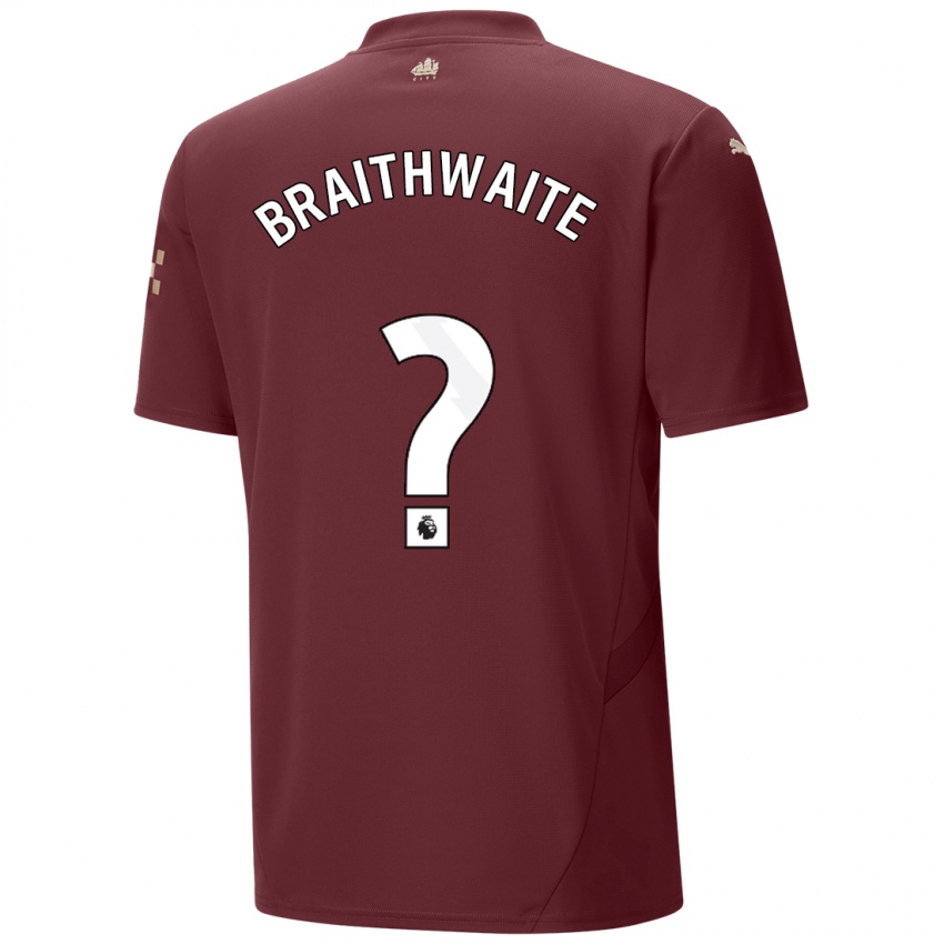 Niño Camiseta Kaden Braithwaite #0 Granate Equipación Tercera 2024/25 La Camisa México