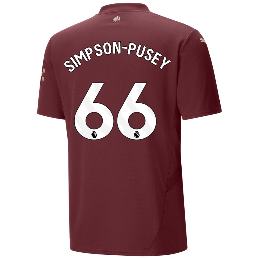 Niño Camiseta Jahmai Simpson-Pusey #66 Granate Equipación Tercera 2024/25 La Camisa México