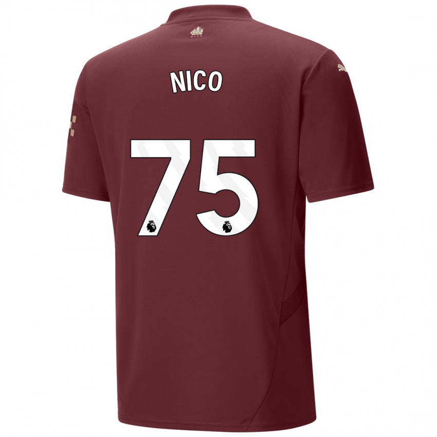 Niño Camiseta Nico O'reilly #75 Granate Equipación Tercera 2024/25 La Camisa México