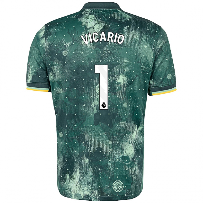 Niño Camiseta Guglielmo Vicario #1 Verde Menta Equipación Tercera 2024/25 La Camisa México