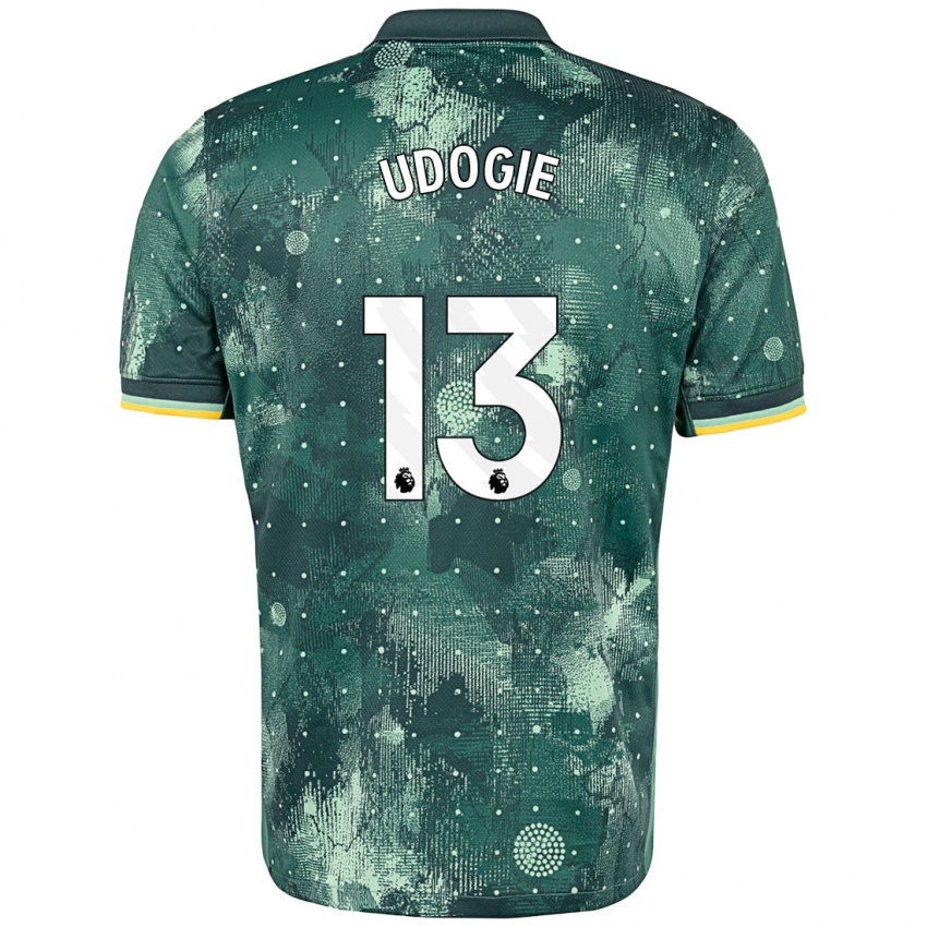 Niño Camiseta Destiny Udogie #13 Verde Menta Equipación Tercera 2024/25 La Camisa México