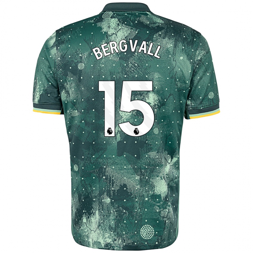 Niño Camiseta Lucas Bergvall #15 Verde Menta Equipación Tercera 2024/25 La Camisa México