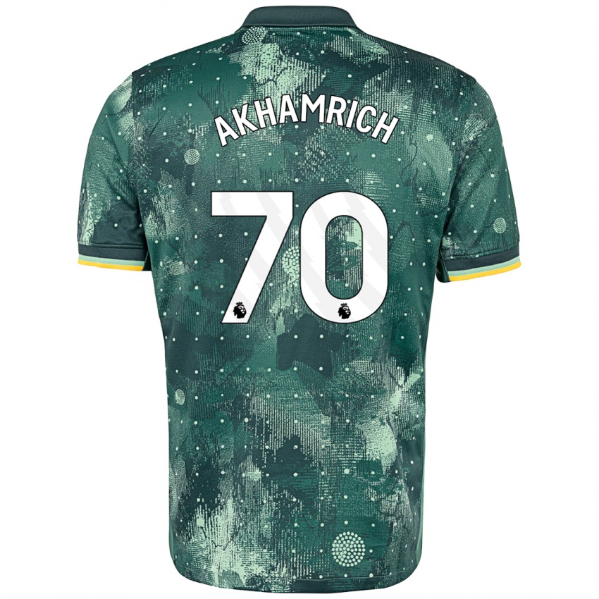 Niño Camiseta Yusuf Akhamrich #70 Verde Menta Equipación Tercera 2024/25 La Camisa México