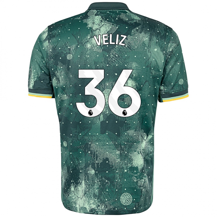 Niño Camiseta Alejo Véliz #36 Verde Menta Equipación Tercera 2024/25 La Camisa México