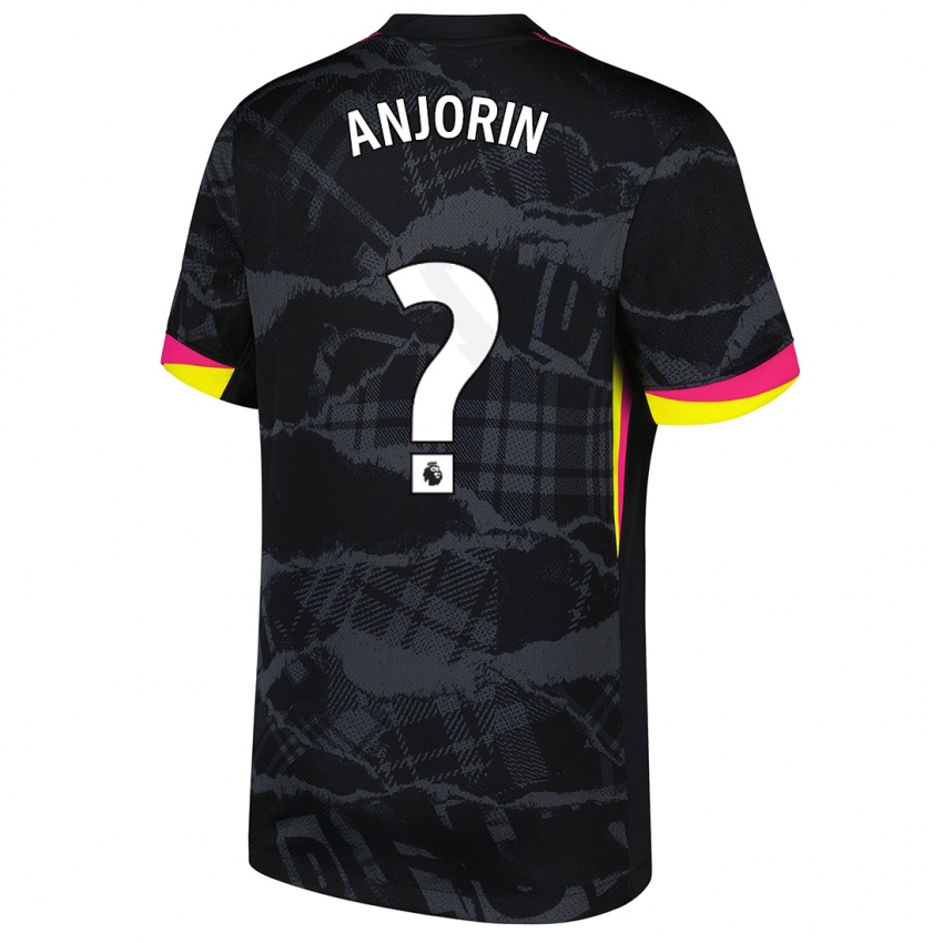 Niño Camiseta Tino Anjorin #0 Negro Rosa Equipación Tercera 2024/25 La Camisa México