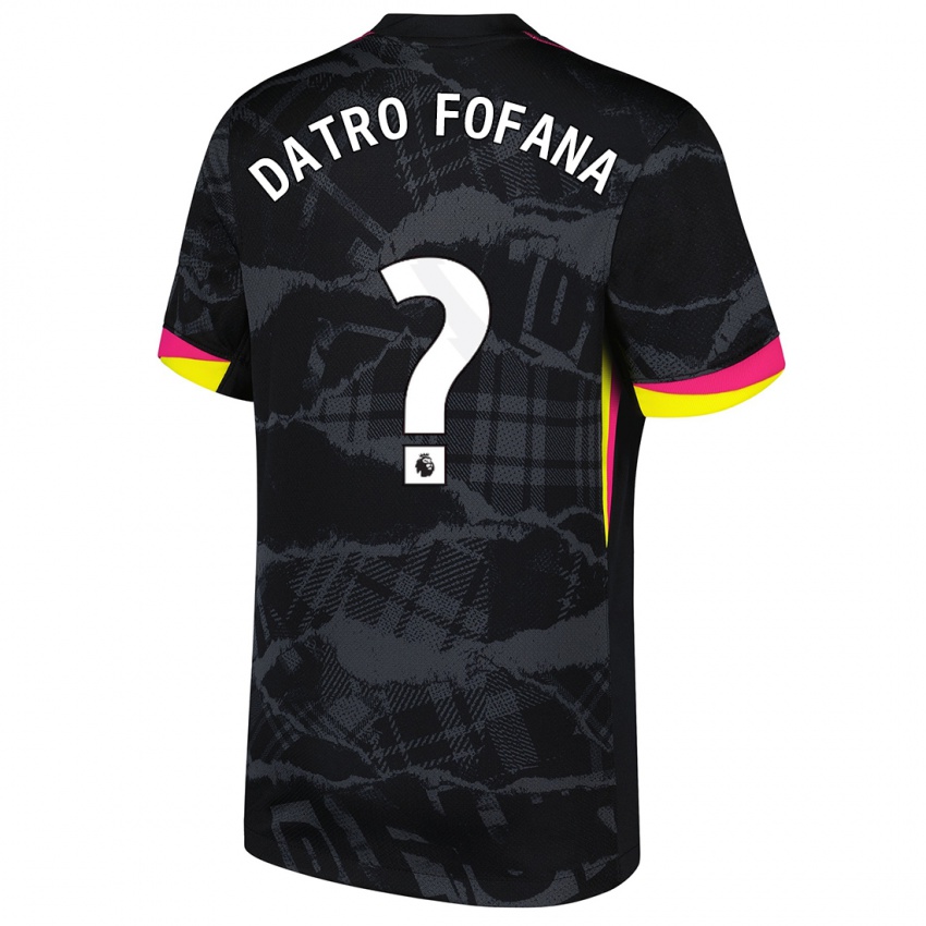 Niño Camiseta David Datro Fofana #0 Negro Rosa Equipación Tercera 2024/25 La Camisa México