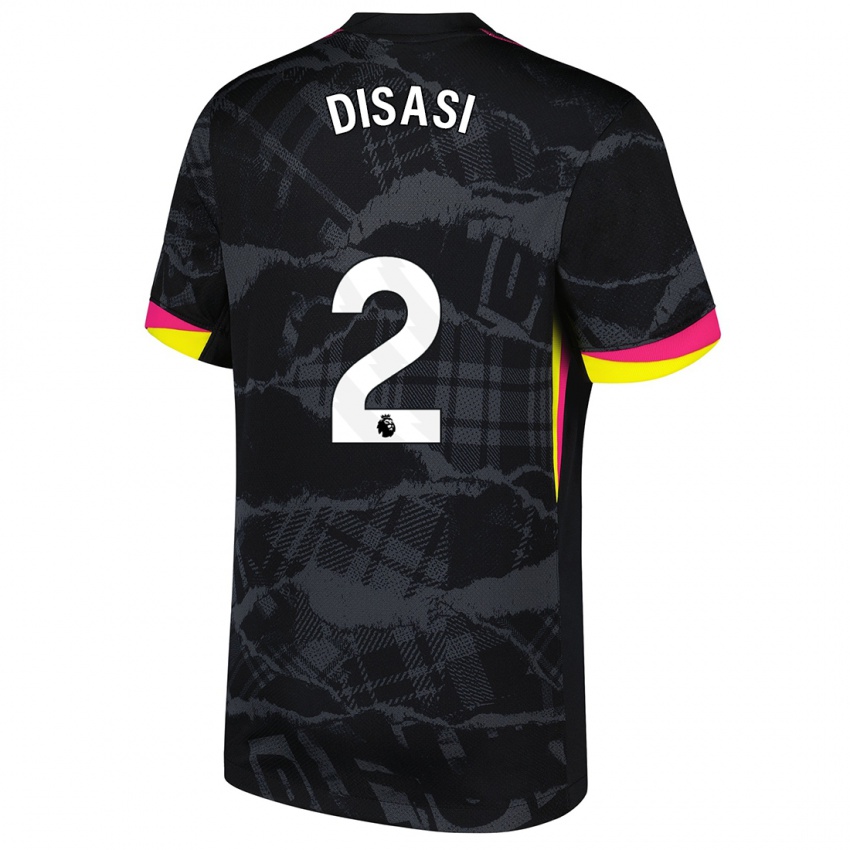 Niño Camiseta Axel Disasi #2 Negro Rosa Equipación Tercera 2024/25 La Camisa México