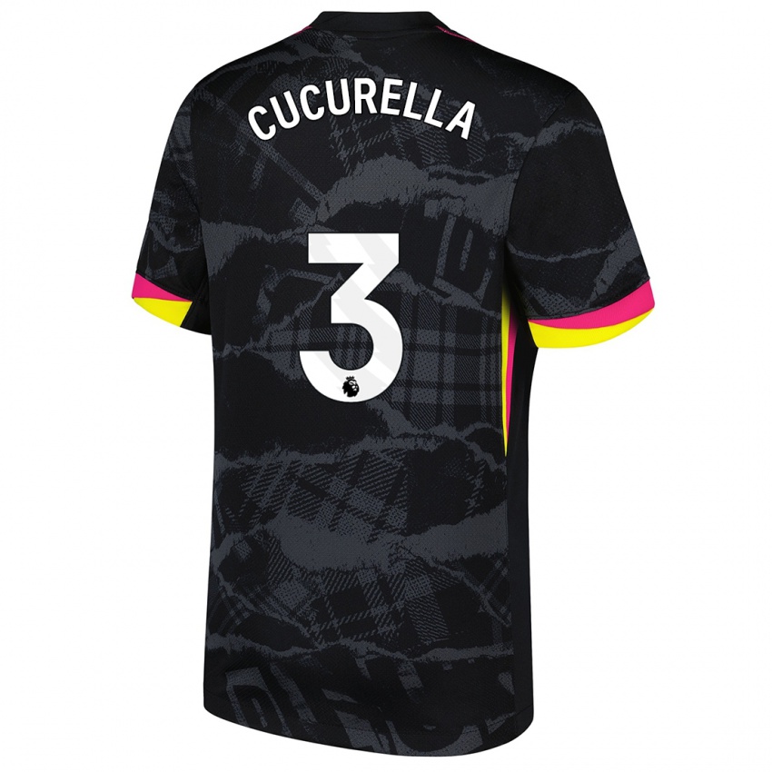 Niño Camiseta Marc Cucurella #3 Negro Rosa Equipación Tercera 2024/25 La Camisa México