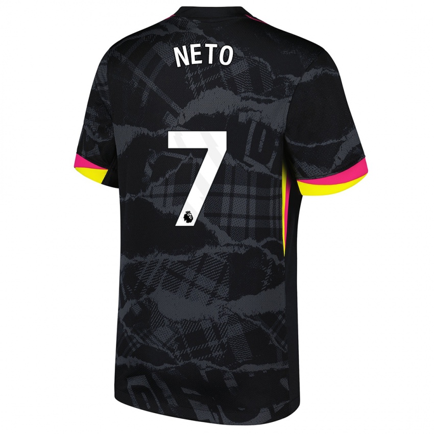 Niño Camiseta Pedro Neto #7 Negro Rosa Equipación Tercera 2024/25 La Camisa México