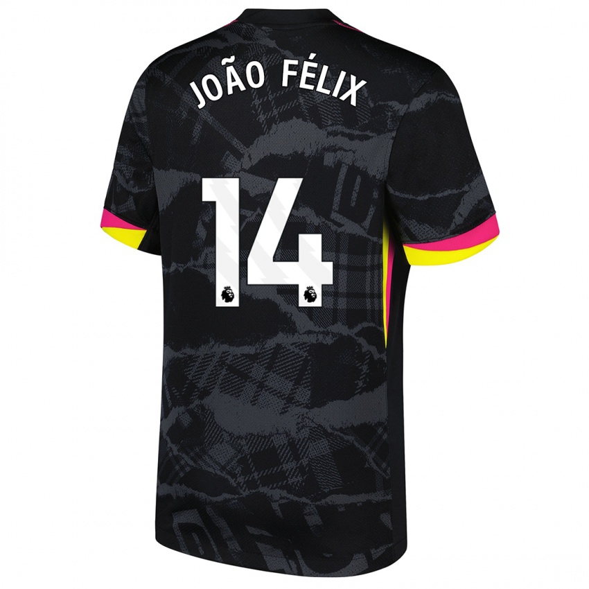 Niño Camiseta Joao Felix #14 Negro Rosa Equipación Tercera 2024/25 La Camisa México