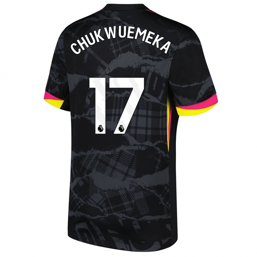 Niño Camiseta Carney Chukwuemeka #17 Negro Rosa Equipación Tercera 2024/25 La Camisa México