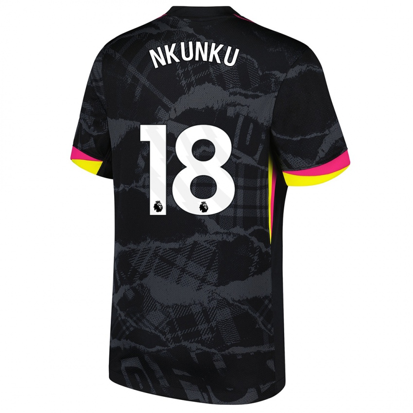 Niño Camiseta Christopher Nkunku #18 Negro Rosa Equipación Tercera 2024/25 La Camisa México