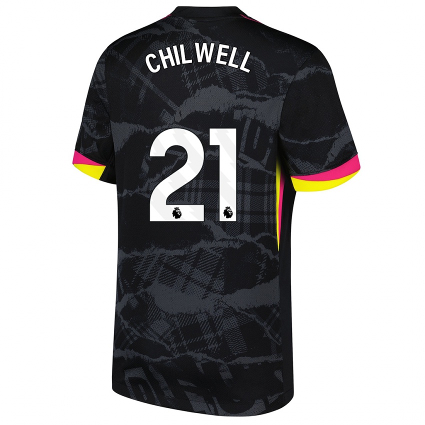 Niño Camiseta Ben Chilwell #21 Negro Rosa Equipación Tercera 2024/25 La Camisa México