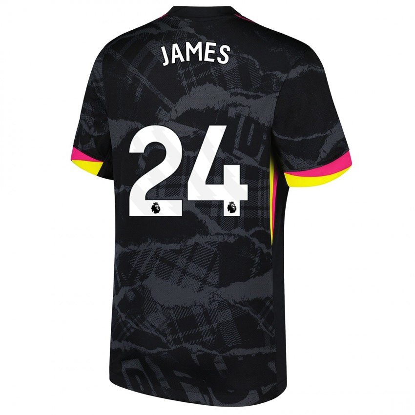 Niño Camiseta Reece James #24 Negro Rosa Equipación Tercera 2024/25 La Camisa México