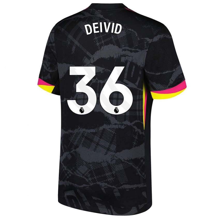 Niño Camiseta Deivid Washington #36 Negro Rosa Equipación Tercera 2024/25 La Camisa México