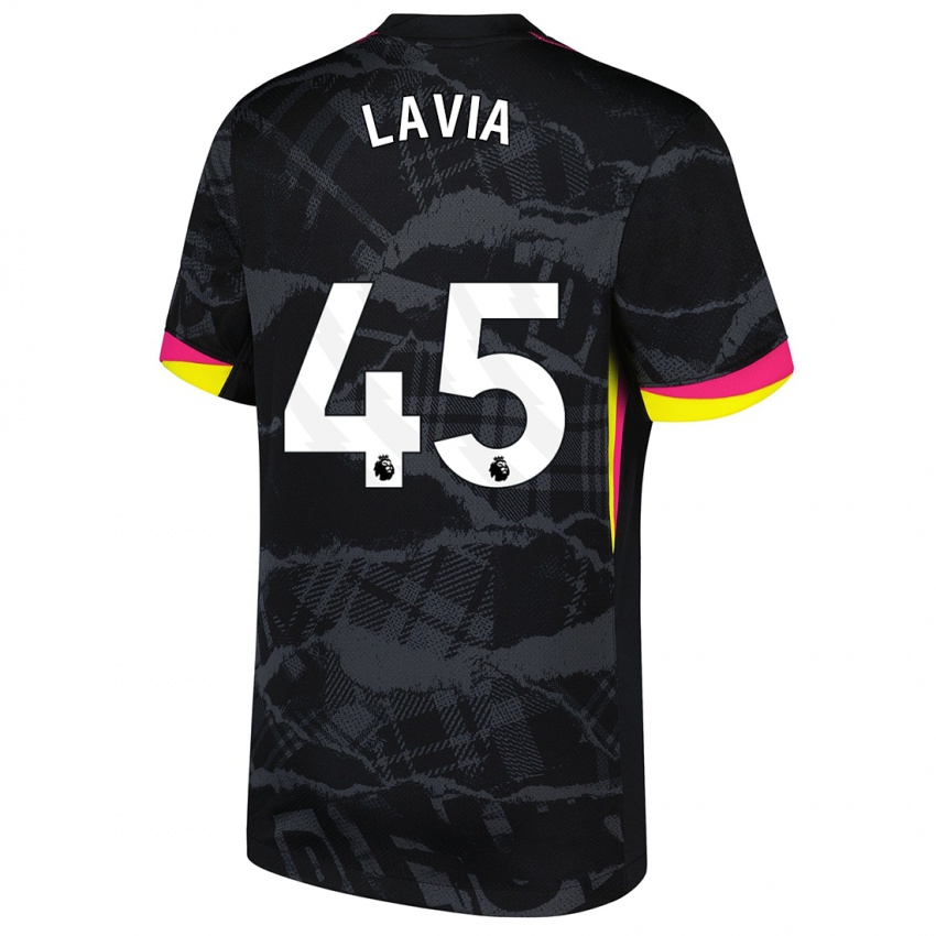 Niño Camiseta Roméo Lavia #45 Negro Rosa Equipación Tercera 2024/25 La Camisa México