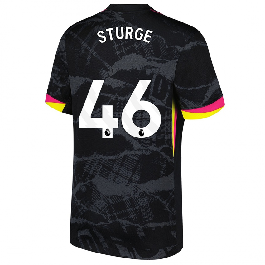 Niño Camiseta Zak Sturge #46 Negro Rosa Equipación Tercera 2024/25 La Camisa México