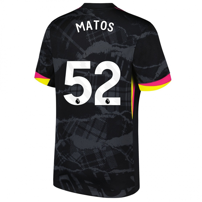 Niño Camiseta Alex Matos #52 Negro Rosa Equipación Tercera 2024/25 La Camisa México