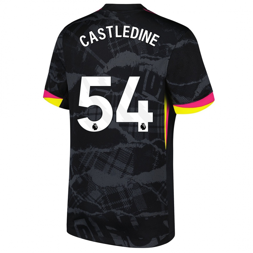 Niño Camiseta Leo Castledine #54 Negro Rosa Equipación Tercera 2024/25 La Camisa México