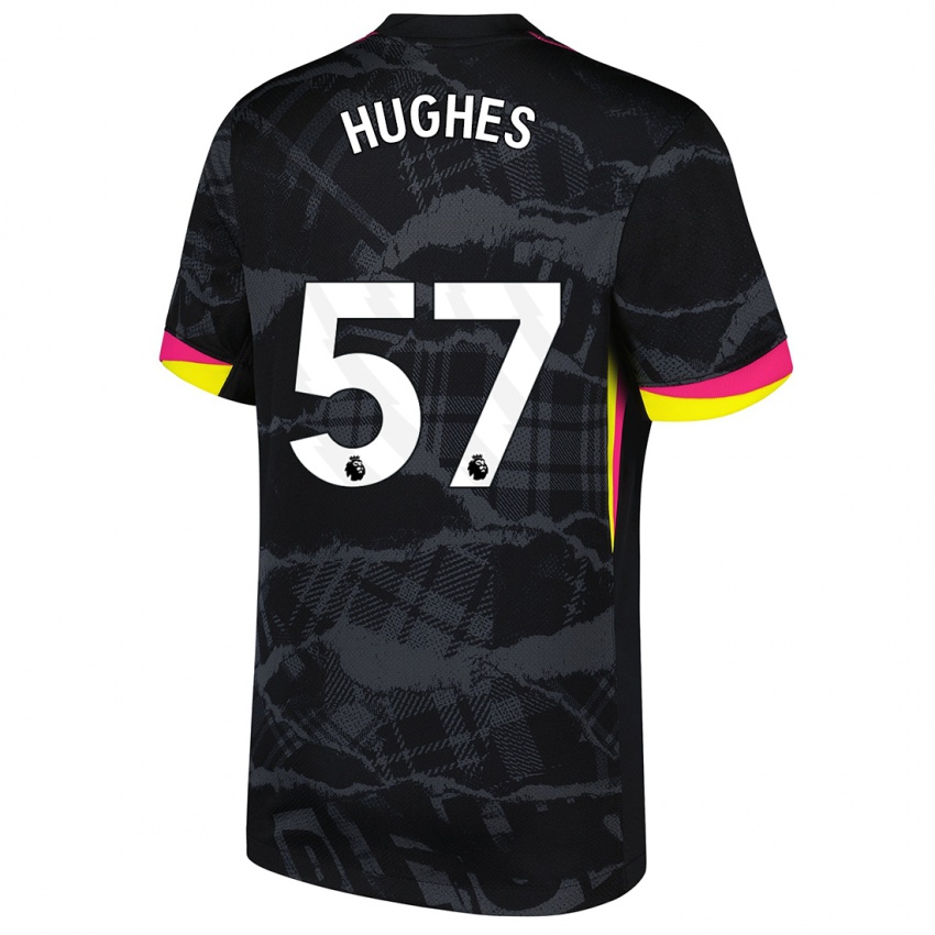 Niño Camiseta Brodi Hughes #57 Negro Rosa Equipación Tercera 2024/25 La Camisa México