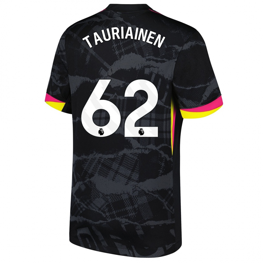 Niño Camiseta Jimi Tauriainen #62 Negro Rosa Equipación Tercera 2024/25 La Camisa México