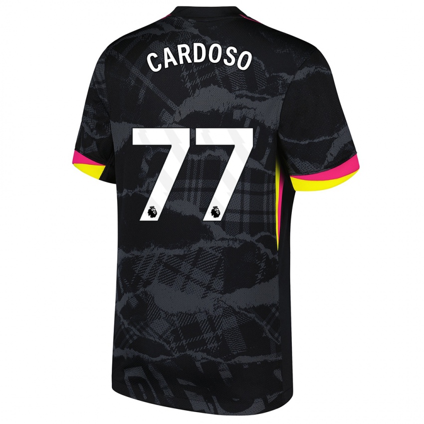 Niño Camiseta Leo Cardoso #77 Negro Rosa Equipación Tercera 2024/25 La Camisa México