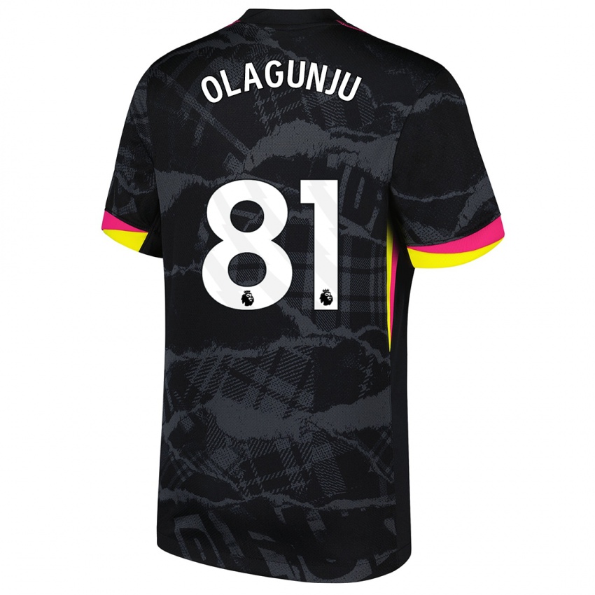 Niño Camiseta Saheed Olagunju #81 Negro Rosa Equipación Tercera 2024/25 La Camisa México