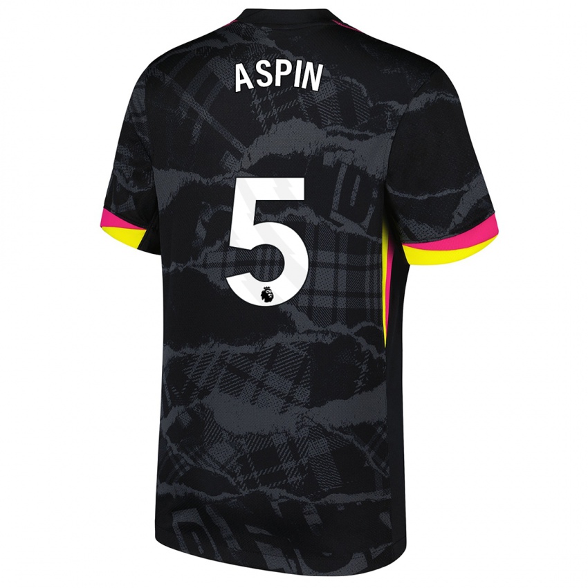 Niño Camiseta Brooke Aspin #5 Negro Rosa Equipación Tercera 2024/25 La Camisa México